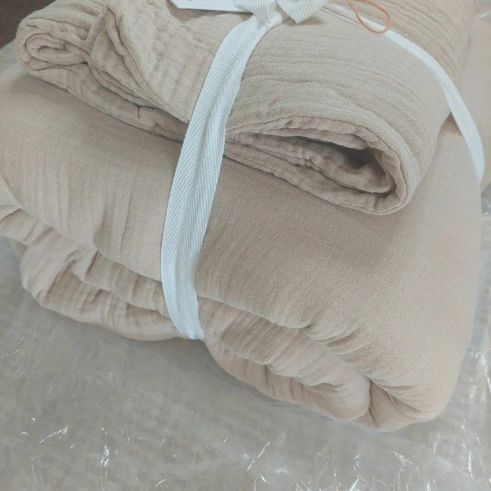 NWT- Quince Organic Cotton Dune Airy Gauze Duvet Cover! Full/ Queen (1210)